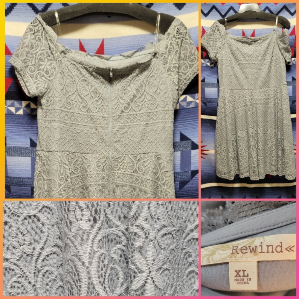 Blue lace dress